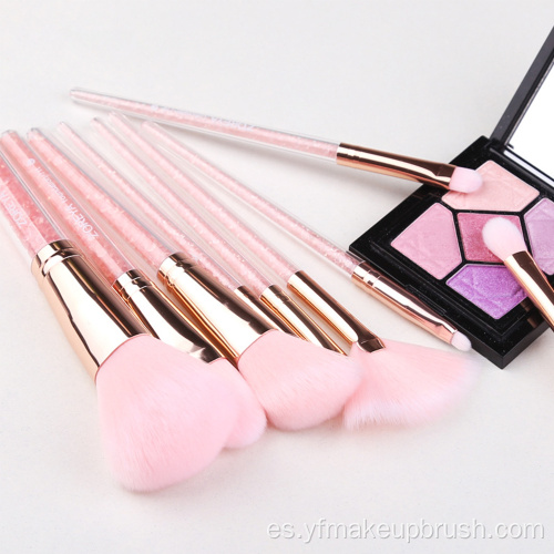 Herramienta de maquillaje rosa 10pcs maquillaje conjunto de cepillos